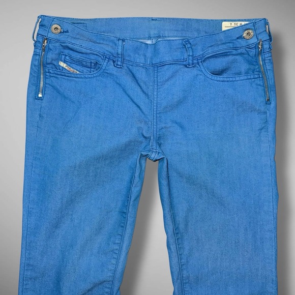 Diesel Jeans Womens 31x29 Blue Ghosh Stretch Tapered Leg Chino Style Flat Front - Picture 8 of 14